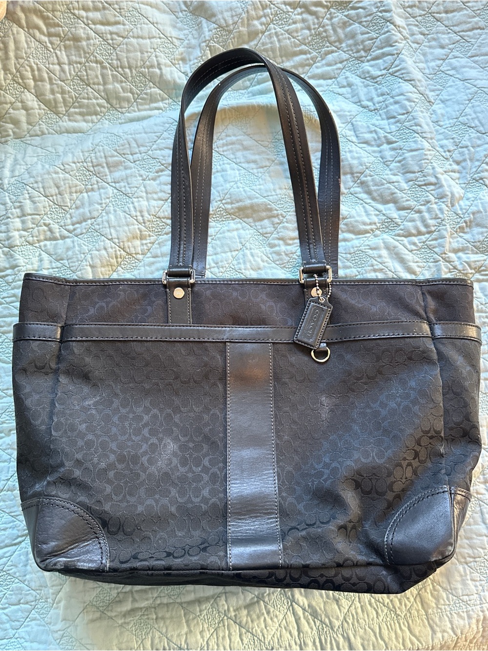 Coach Mini Monogram Black Canvas Travel Bag/diaper bag